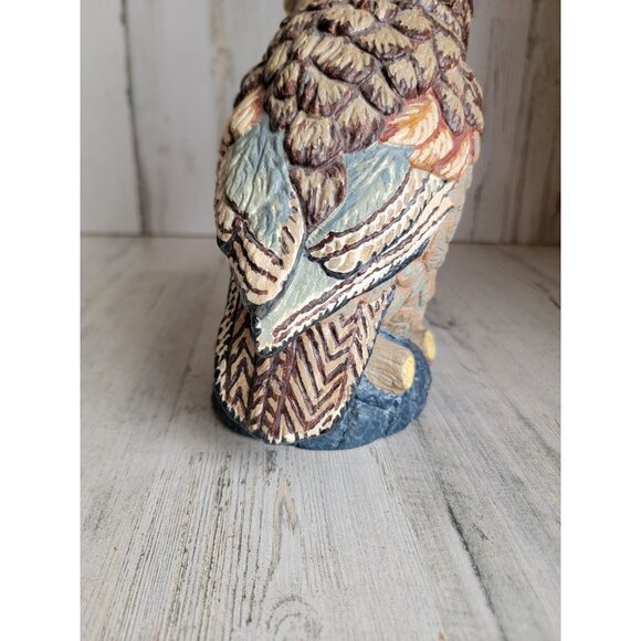 Vintage big eyed owl bird plaster unique bird xmas home decor figure - Picture 8 of 10